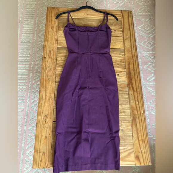 Stop Staring! Plum Purple Midi Dress Size S - Picture 4 of 6